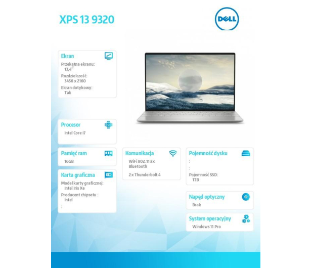 Dell XPS 13 Plus 9320 i7-1260P/16GB/1TB/Win11P OLED - 1092132 - zdjęcie 13